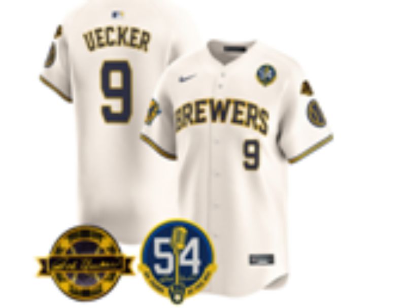Men Nike Milwaukee Brewers #9 Uecker Cream MLB 2025 jersey 01->milwaukee brewers->MLB Jersey